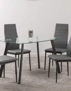 Abbey Dining Set - glass table
