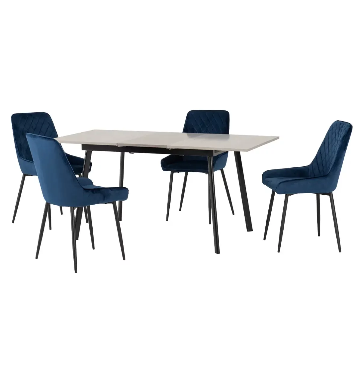 Avery Extending Dining Set with Avery Chairs - Sapphire Blue