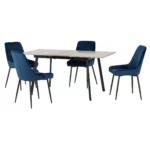 Avery Extending Dining Set with Avery Chairs - Sapphire Blue