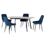 Avery Extending Dining Set with Avery Chairs - Sapphire Blue
