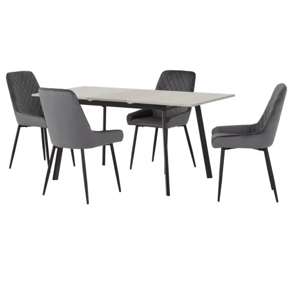 Avery Extending Dining Set with Avery Chairs - Grey