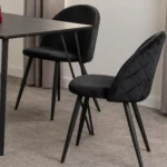 marlow dining set black marble black velvet 5