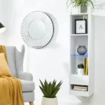 Galicia Wall Mounted Tall Shelving Unit With LED Lighting