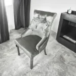 Jessica Chair With Ringer And Chrome Legs In Grey & Silver