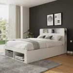 Anya 135cm Integrated Storage Ottoman Bed – White