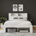 Anya 135cm Integrated Storage Ottoman Bed – White - Image 3