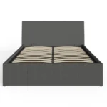 Ascot 150cm Grey Fabric Ottoman Bed - Image 4