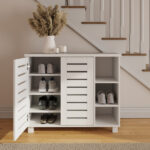 Bodie 2 Door 3 Shelf Shoe Cabinet White - Image 2