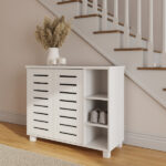 Bodie 2 Door 3 Shelf Shoe Cabinet White - Image 5