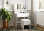 Eva Dressing Table With Stool White