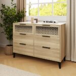 Ezra 3+3 Drawer Chest Oak - Image 2