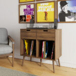 Jaxon 2 Drawer Turntable Stand Walnut - Image 2