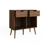 Jaxon 2 Drawer Turntable Stand Walnut - Image 4