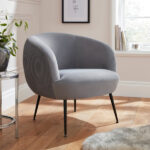 Kamilah Velvet Pleated Accent Chair Grey