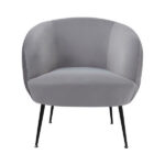 Kamilah Velvet Pleated Accent Chair Grey - Image 2