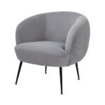 Kamilah Velvet Pleated Accent Chair Grey - Image 5