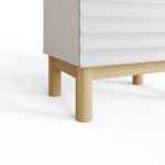 Karla Ribbed 2 Drawer Bedside Table Pair White - Image 4