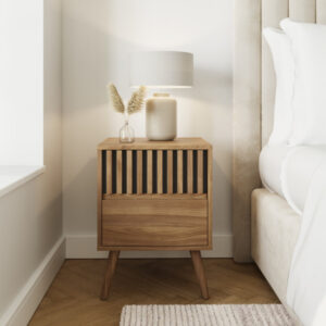 Rowan 2 Drawer Bedside Table Oak - Image 2