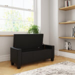 Verona Ottoman Bench Black PU - Image 2