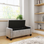 Verona Ottoman Bench Grey Crushed Velvet - Image 2