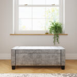 Verona Ottoman Bench Grey Crushed Velvet - Image 4